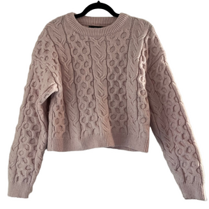 Forever 21 Light Pink Cable Knit Sweater